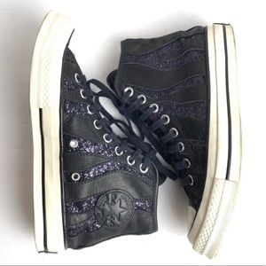 Coverse glitter and leather high top